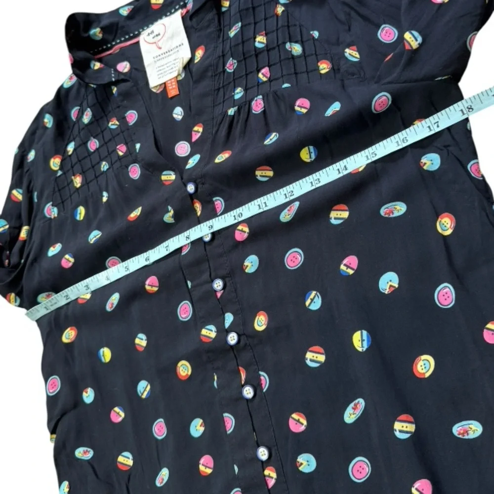 Anthropologie 13 of 52 Conversations Button Down Blouse size 6